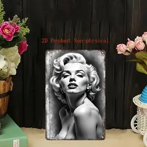1pc Vintage Marylin Monroe Metal Tin Sign, 19.81x29.97cm - Frameless Retro Artistic Wall Art, Classic Hollywood Icon Decor Photo Print for Home, Bedroom, Bar, Cafe - Anime Theme, Metal Wall Art Decor Decoration