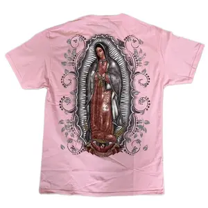 Silver Glitter Pink Virgencita T-shirt