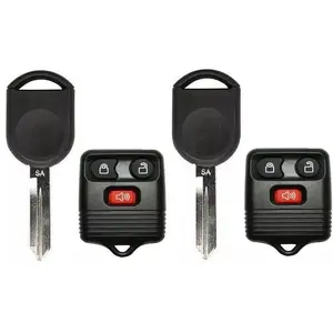 Set of Two 3 Button Remote Keyless Entry FCC ID: CWTWB1U345 + Transponder Key H92 / H84 SA Chip 4D63 Replacement for Mazda / Ford / Lincoln / Mercury 1998 - 2011