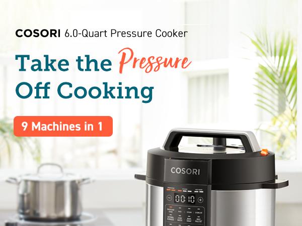 COSORI 6-Qt Electric Pressure Cooker, 9-in-1 Multi-Cooker, Rice, Sous Vide, Sterilizer 1100W, Stainless Steel, Aluminium Inner Pot, with Recipes COSORI 6-Qt Electric Pressure Cooker, 9-in-1 Multi-Cooker, Rice, Sous Vide, Sterilizer 1100W, Stainless Steel, Aluminium Inner Pot, with Recipes