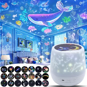 X-PJT10 21 Sets of Films, Kids Night Light Projector, Star Galaxy Projector with 360 Rotating for Kids Baby Girls, Birthday, Christmas, Nursery, Room Decor