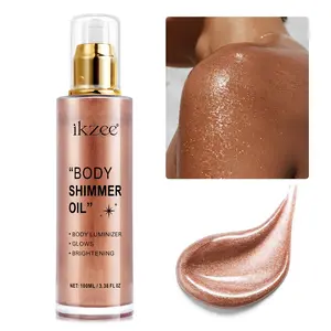 Ikzee Body Glitter Oil, Shimmering body makeup, Body Pearlescent Glitter - 100ml/box, available in silver, gold, gold copper, gold brown, rose gold. Ideal for embellishment at parties, bands, music festivals