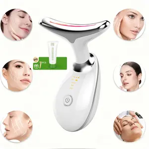 2027 New LED Vibration Neck Massager, Skincare Beauty Instrument, Facial Neck Massager, Home Spa Device, Includes Gel Stick, Facial Beauty Massagers