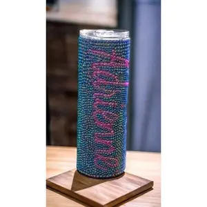 Personalized Name Rhinestone Tumbler Beverage Bottle