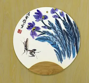 Hand-painted Chinese Ink Fan – “Zhi Yuan” (Go Far with Calmness)(One of a Kind Art Gift)