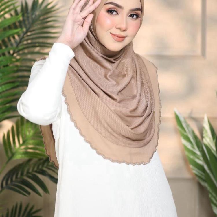 Layered instant Ironless cotton ribbed hijab in multiple colors perfect for any occasion Solid Color Elegant