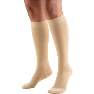 Truform 15-20 mmHg Compression Stockings for Men and Women, Knee High Length, Closed Toe, Beige, Large,summervibes