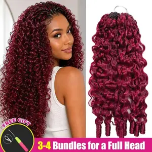 [NEW ARRIVAL] ISEE HAIR 99J Burgundy Crochet Human Hair Burmese Curly Designed for Miracle Knots Pre Separated 50g/Pack Knotless Boho Braids Vacation Hair Plush Texture Time Saving Wear Summer Braids #SummerWins #DealsForYouDays summer hairstyles