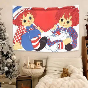 aggedy Ann theme peach skin velvet tapestry, Tapestry Wall Hanging, suitable for the wall decoration of the study window leisure area, is a good choice for building a study on San Juan Festival, suitable for sending friends during the festival