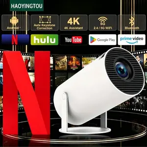 YL02 Handheld Projector with 1080P-4K Resolution, Bluetooth, Remote Control, Wireless Presentation, HDMI, Built-In Audio Speakers, Google Store Integration, Mobile/Laptop Compatibility for Home Theater & Game Use