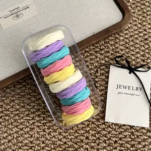 【Pack of 5】Single random color scrunchie headband cute high stretch durable rubber band tie hair high ponytail non-damage hair traceless hair accessories