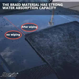 Car Drying megalodon Towel - 23.6inch*35.4inch (60*90cm) Size - 1300 GSM Double-Sided Twist Loop Microfiber - Super Absorbent Detailing Cleaning Towel - Leaves No Stripes, Spots, or Scratches - Dries Entire Vehicle to all a para carros Car Wash Mitt