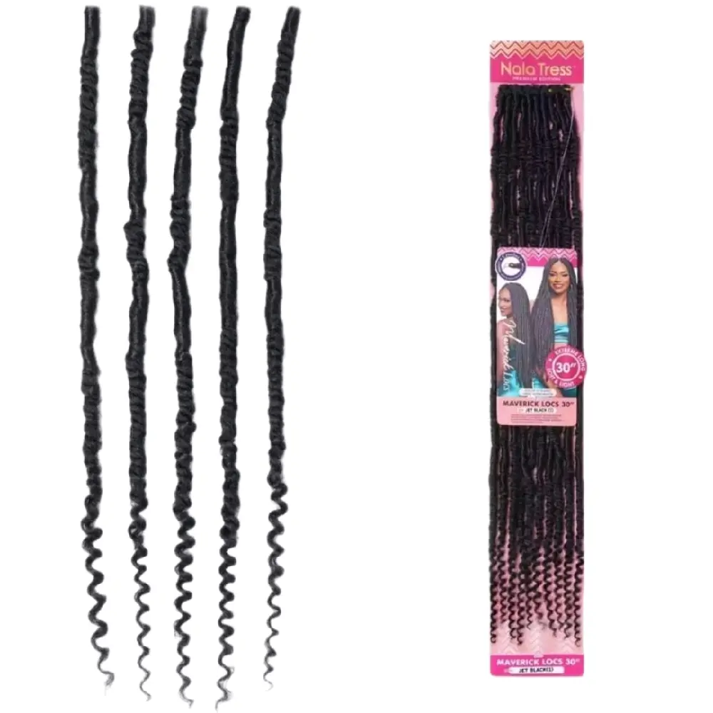 Long 30 Inch Crochet Braids, Synthetic Nala Tress Maverick Locs Style Hair Extensions, Versatile Fashion Tresses, 30 Inch Extensions, Long Flow, Twisted Faux Loc Synthetic Extensions & Pieces