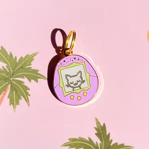 Tamagotchi Cat Pet ID Tag - 90's Nostalgia - Durable, Personalized Dog Tag Cat Tag