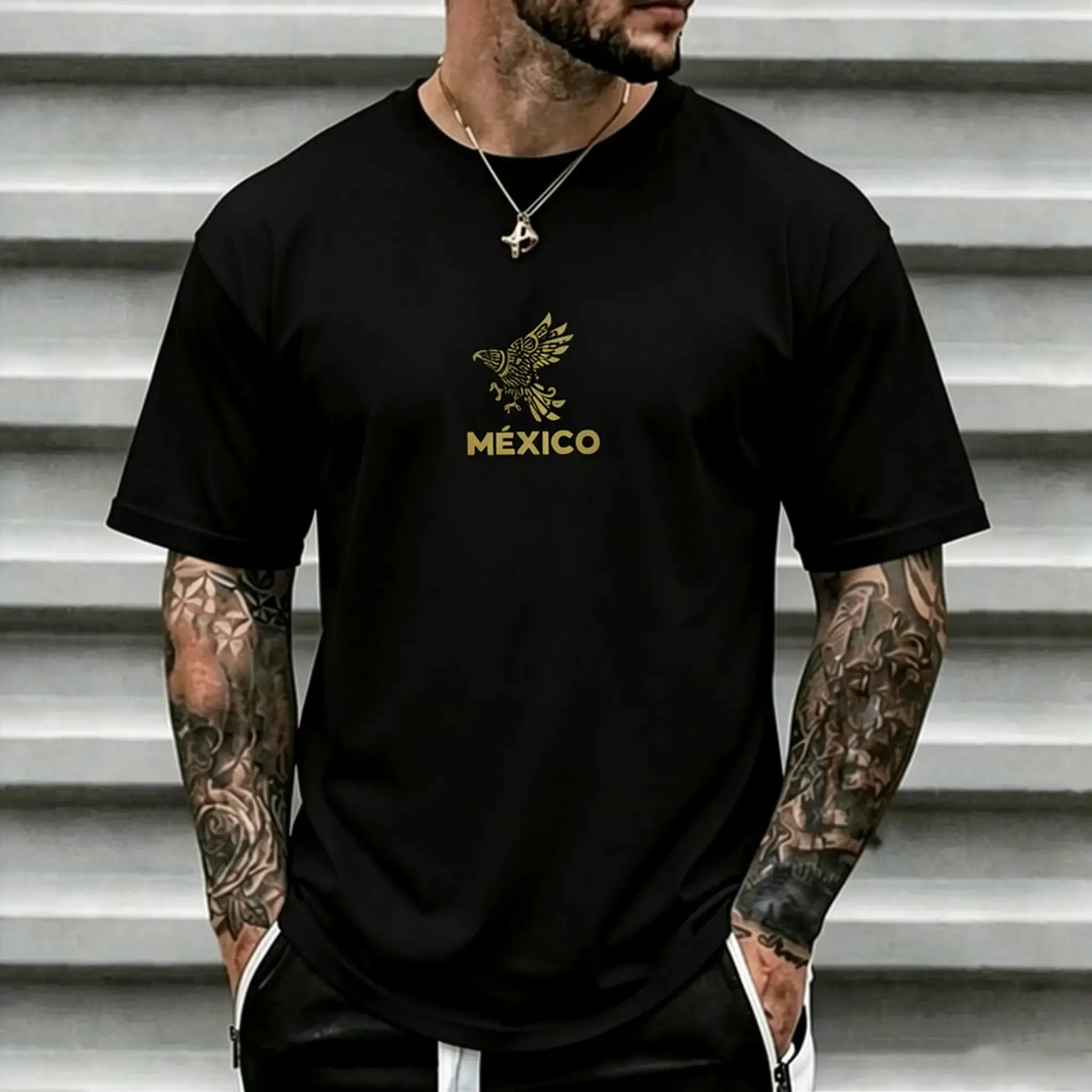 2026 Unisex Mexico Soccer T‑Shirt, Vintage Mexican Streetwear Graphic Tee, Cultural Identity Empowerment Casual Short Sleeve Top For Soccer Fans