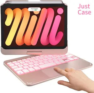 【Fathersdaygift】Typecase Keyboard Case for iPad Mini 7 (2024) & Mini 6 (2021) - Wireless Case with 8.3" Keyboard  Mini iPad  - Multi Colors Backlit Keyboard Cover with Trackpad Tablet PC Durable,Gifts for Office Worker Adjustable Multicolor