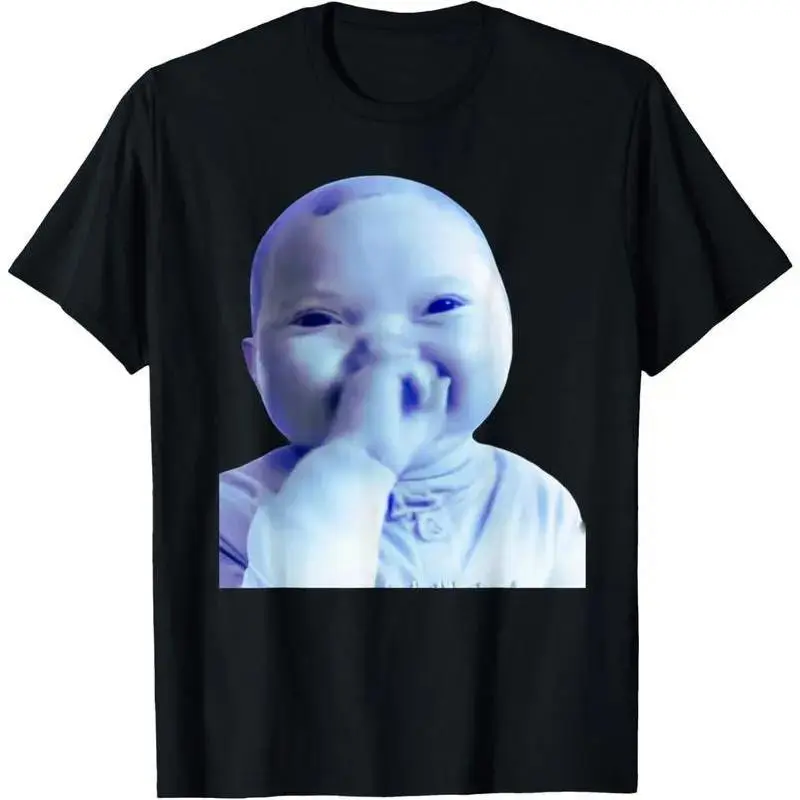 Funny AI Baby Holding Laugh Meme Trend T-Shirt