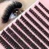 200 Pcs 80D Thick Fluffy Lash Clusters, D-Curl Individual False Eyelashes DIY At Home, Lash Extensions Set, Soft Natural Wispy Lashes, Beauty Eyelash Clusters, Eyelash Extensions Set, Curly Lashes Clusters