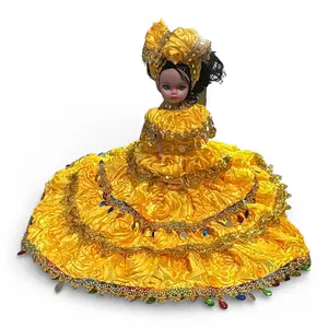 Spiritual Oshun Santeria Doll 12” Yellow Orisha Muneca Espiritual – Yoruba Ifa Religious Statue – African Goddess Altar Decor – Botanica Spiritual Figurine