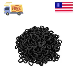 400 PCS Baby Hair Ties – No Damage Elastic Ponytail Holders, Soft Seamless Multicolor Hair Bands (Black)