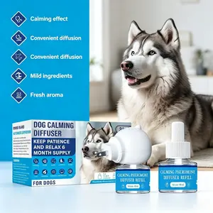 Dog Calming Kit, Plug-In Diffuser + Spray, Contains Synthetic Dap Pheromone, Reduces Stress From Loneliness, Thunderstorms, New Environments