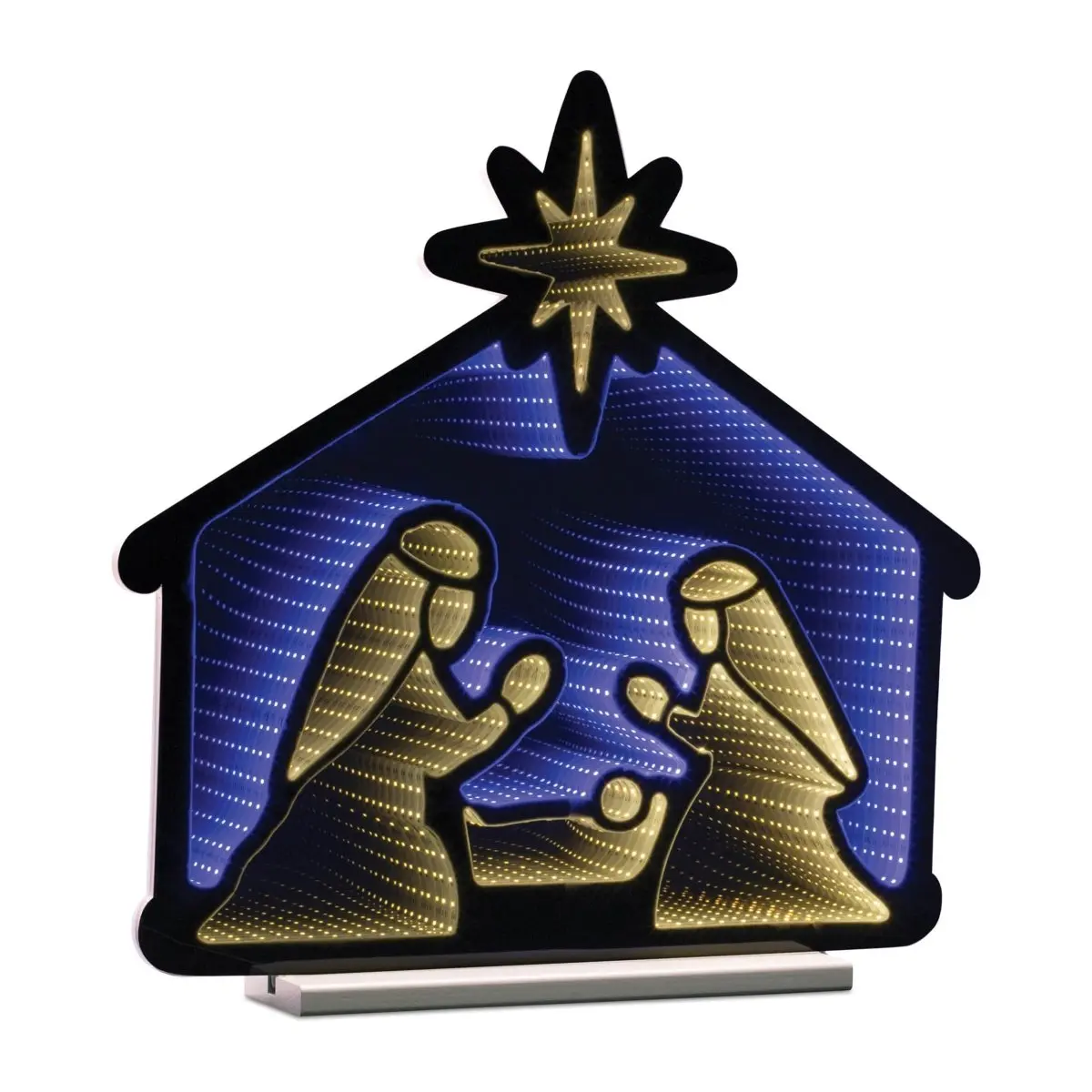 Melrose 94020DS 24.5 in. Traditional Corded Acrylic UL Plug Ekkolight - Biblical Religious Nativity Holy Family Decorative Home Decor with Blue & White LED Lights (Home Supplies)
