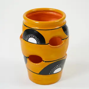 "Golden Record " Strawberry Planter | 2020 | Bold Mustards & Black Artistic Design