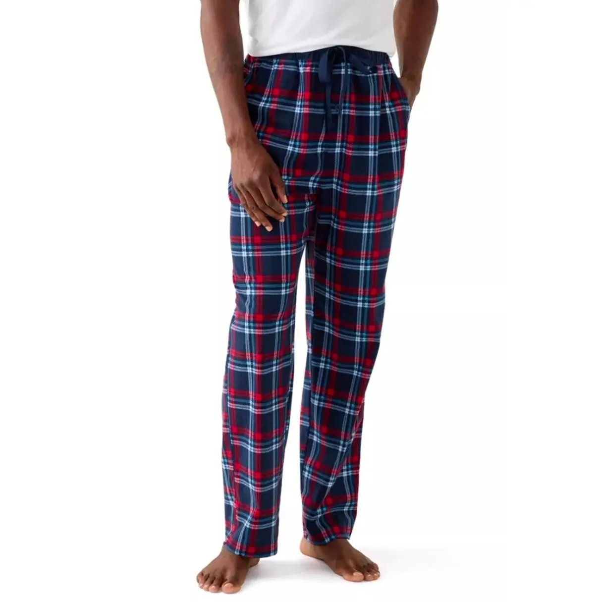 Nautica Mens Classic-Fit Plaid Fleece Maritme & navy