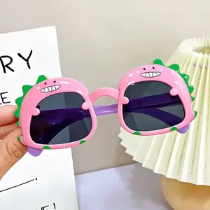 Cute Dinosaur Themed 'S Fashion Glasses - Cute Cartoon Design, Purple Frame And Green Accents, Durable Materials