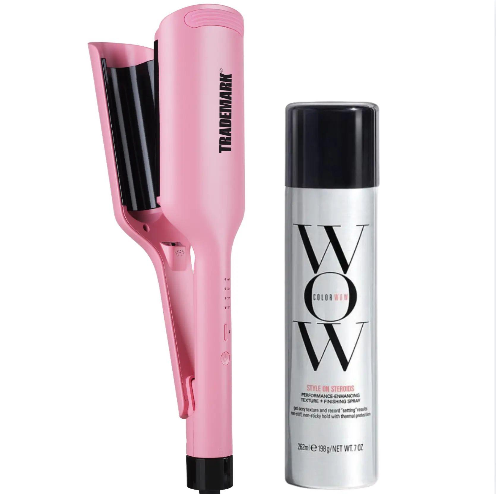 Trademark Babe Waves X Hair Waver & Texturizing Spray for Effortless Waves with Hold and Texture - Pink