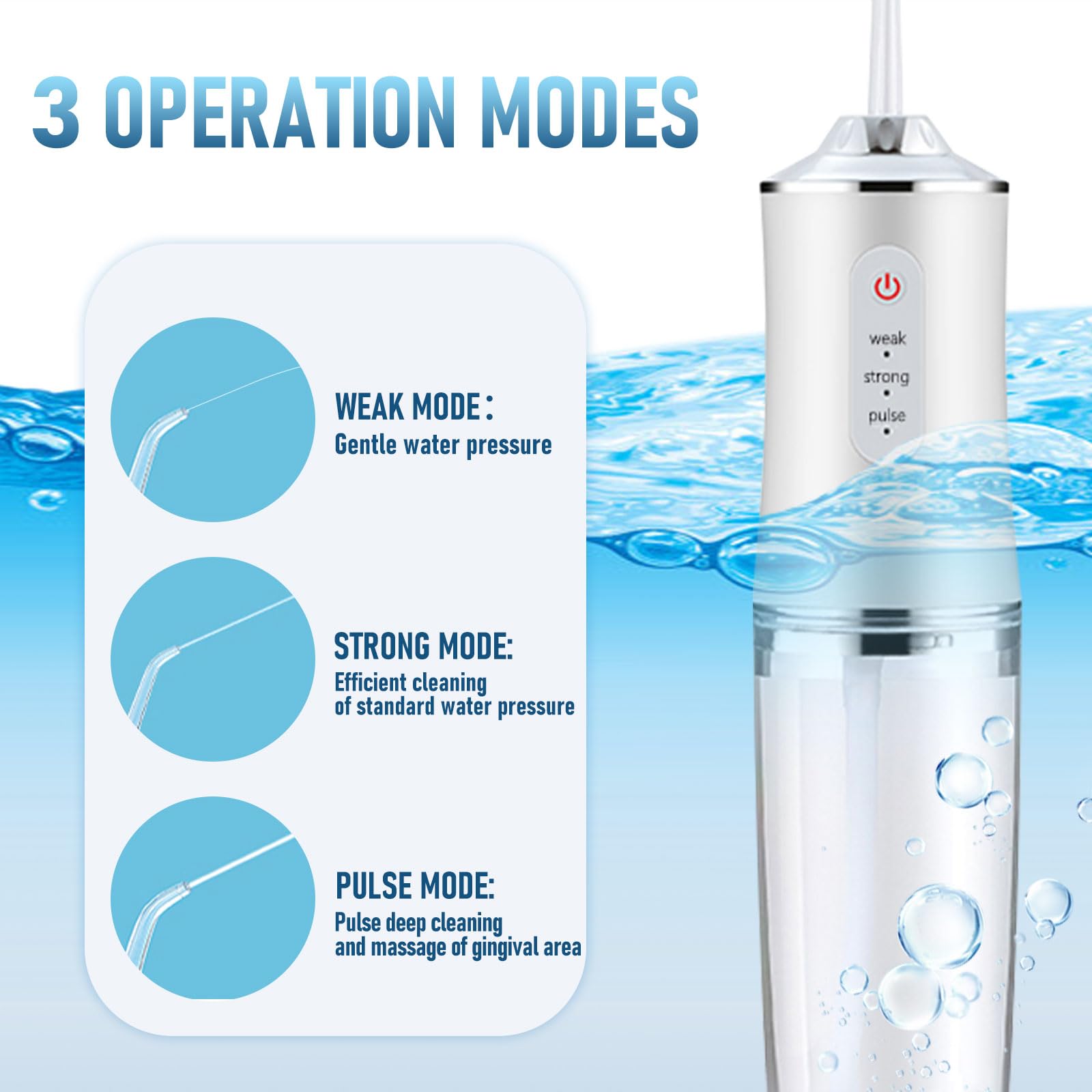 Electric Water Flosser Cordless for Teeth 3 Modes 4 Jet Tips Cleaning and Flossing Water Dental Portable Floss  Oral Water Flossed Rechargeable Tonsil Stone Travel Adults Birthday Gift