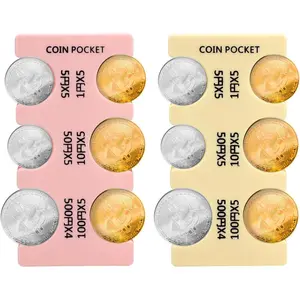 2pcs Japanese Yen Coin Holders, Hard Case Yen Coin Organizer Storage Rectangle Plastic Coin Sorter Collection Purse Wallet Coin Dispenser with 6 Slots for Coin Change Holder Car Travel (Yellow & Pink)