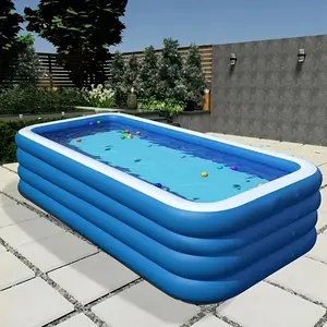 Large Inflatable Swimming Pool, PVC Material, Easy Setup, Portable Backyard/family Pool, Holds 4-6 People, Multi Purpose Inflatable