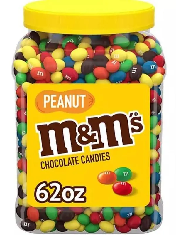 M&M'S Peanut Milk Chocolate Candy, 62 oz Jar