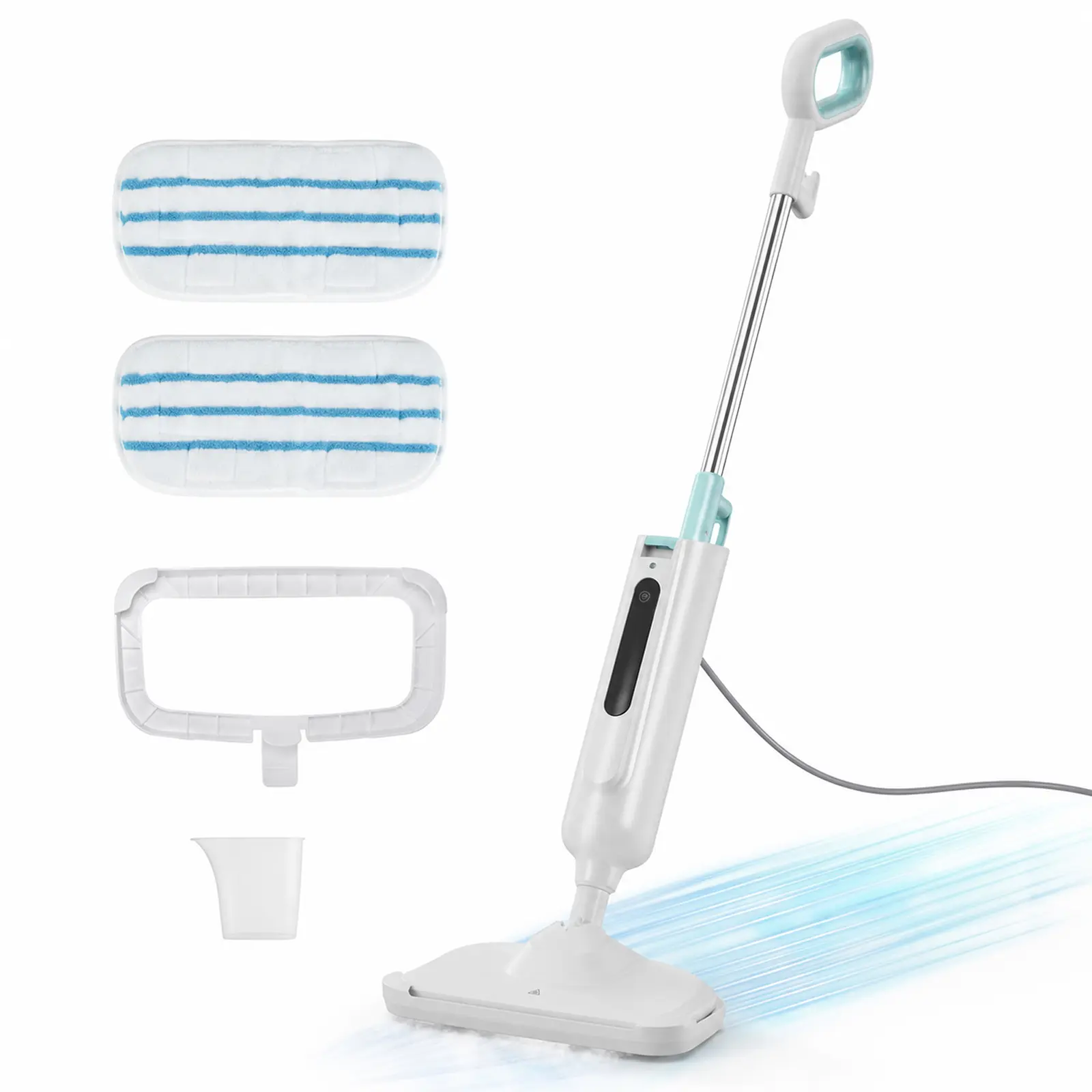 Steam Mop for Floor Cleaning,Lightweight FloorCleaner for Hardwood/Tile/Laminate Floors Carpet,With 2 Pads Steam Mop for Floor Cleaning,Lightweight FloorCleaner for Hardwood/Tile/Laminate Floors Carpet,With 2 Pads