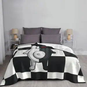 Danganronpa Monokuma Blanket Fashion Custom Black And White Checkered Black And White Check Board Checkered
