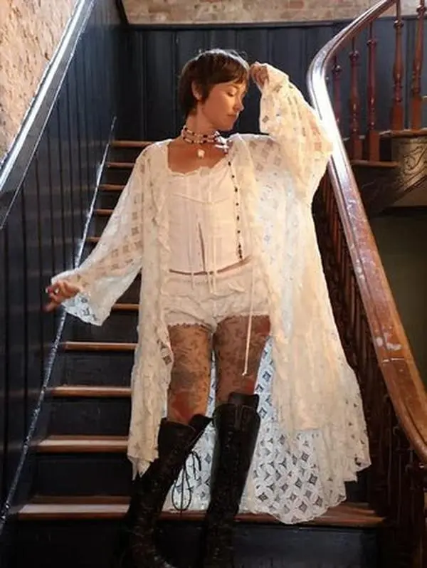 White Crochet Pixie Duster Dress - Kantha Bae