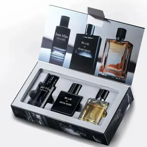 JEAN MISS Men's 3pcs Gift Set Eau De Parfum 90ml Long Lasting Woody Floral Cologne Fragrance Fascination Man,Suitable for Daily Use