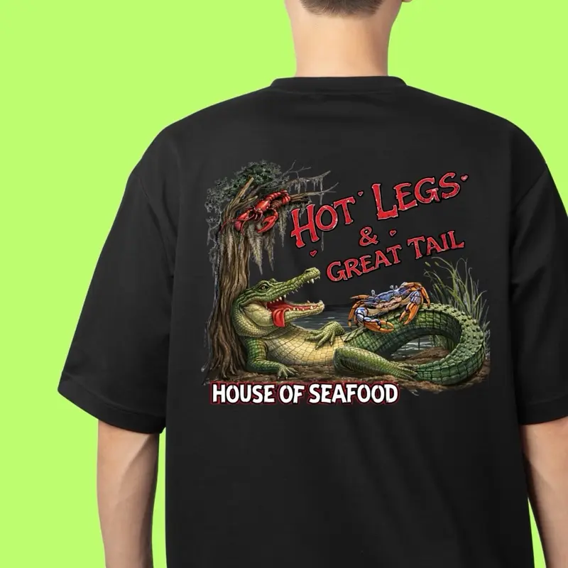 House of Seafood Buffet Themed Hot Legs Graphic T-Shirt