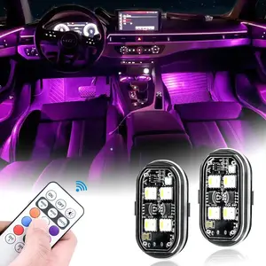 4/8pcs Wireless LED Strobe Lights Car Decor Atmosphere Light, 8 Colors Rechargeable Led Lights Anti-Collision LED Warning Light