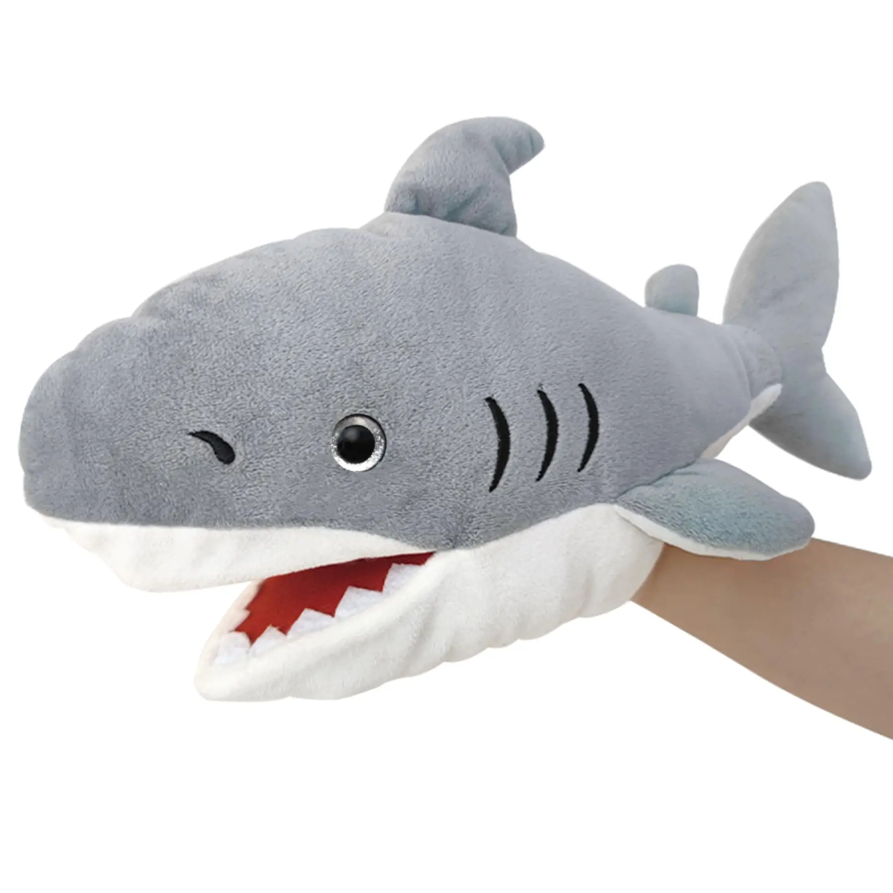 Shark Hand Puppet Realistic Plush Puppet 13", Puppets for Kids Ocean Animal Hand Puppet with Moveable Mouth,Soft Stuffed Shar k Puppet Story Toys Shark Puppets Role Play Teaching Gift campingessentials