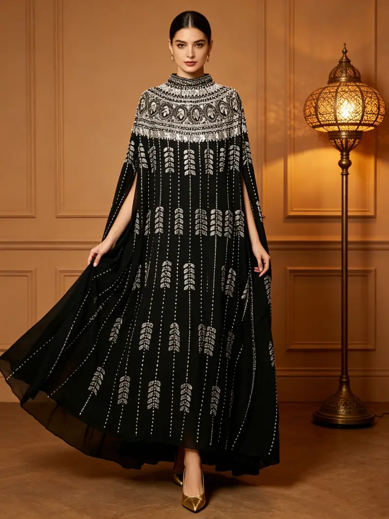 slim fit dress slacks Sequin Embroidered V-Neck Formal Dress for Mother of the Bride & Wedding  Guest