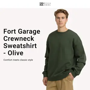 BILLABONG Men's Fort Garage Crewneck Sweatshirt,More Traditional Throwback Fit, Heavyweight Fleece, Wider Shoulders, Longer Sleeves