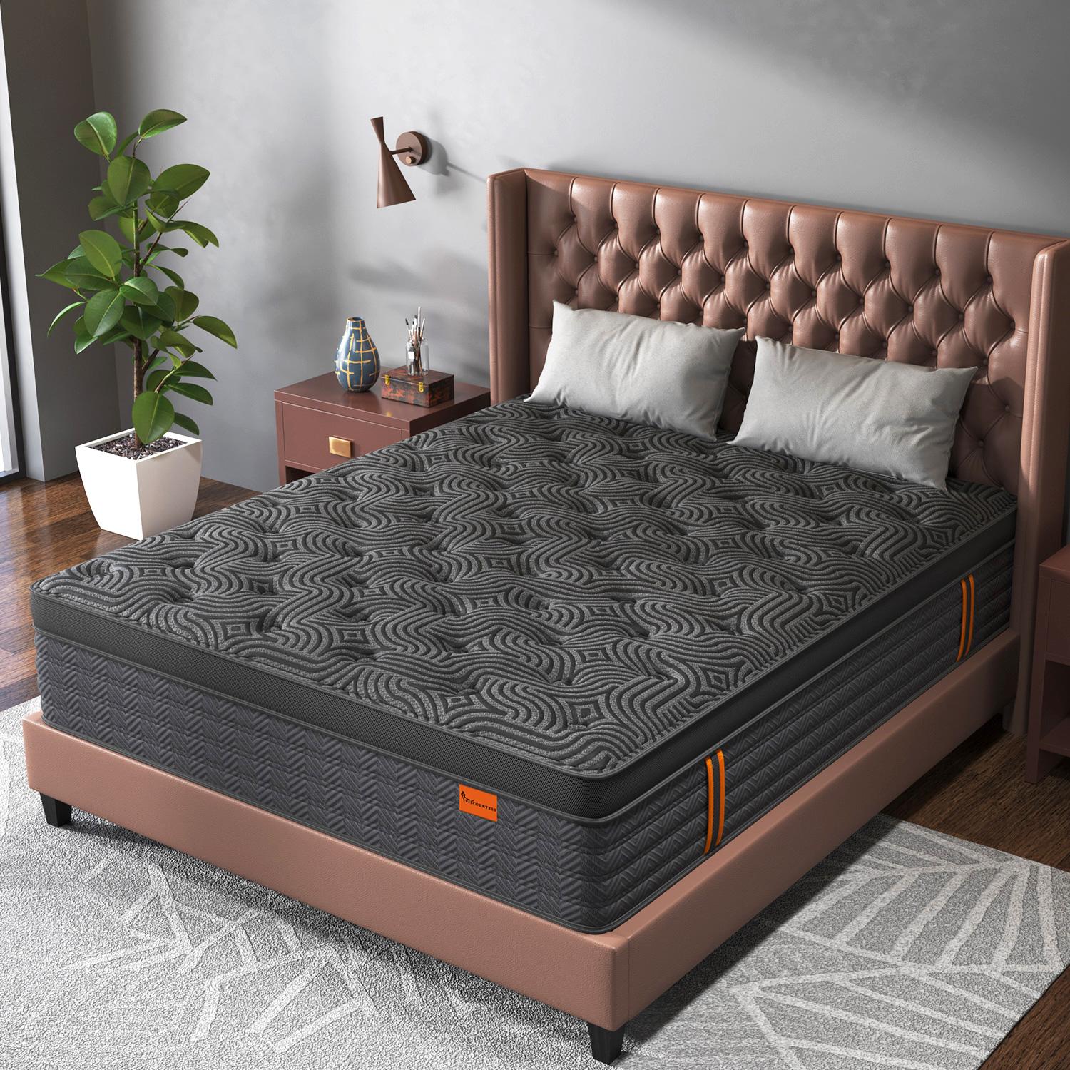 Gel Memory Foam  Hybrid Pocket Spring Twin Full Queen King Bed  In A Box, Euro Top Medium Firm For Back & Lumbar Support, Individual Pocket Spring Bed For Motion Isolation & Fiberglass Free mattress  clearance