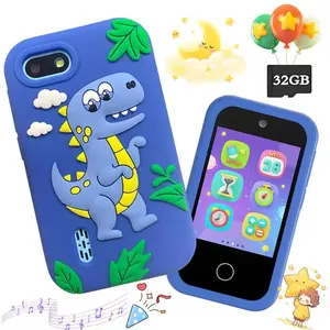 Safe Kids Toy Phone with MP3, Puzzle Games, Scene Alarm Clock, Dual Camera, Flashlight, All-in-One Educational Toy for Habit Formation  Early Education Learning Entertainment Tablet