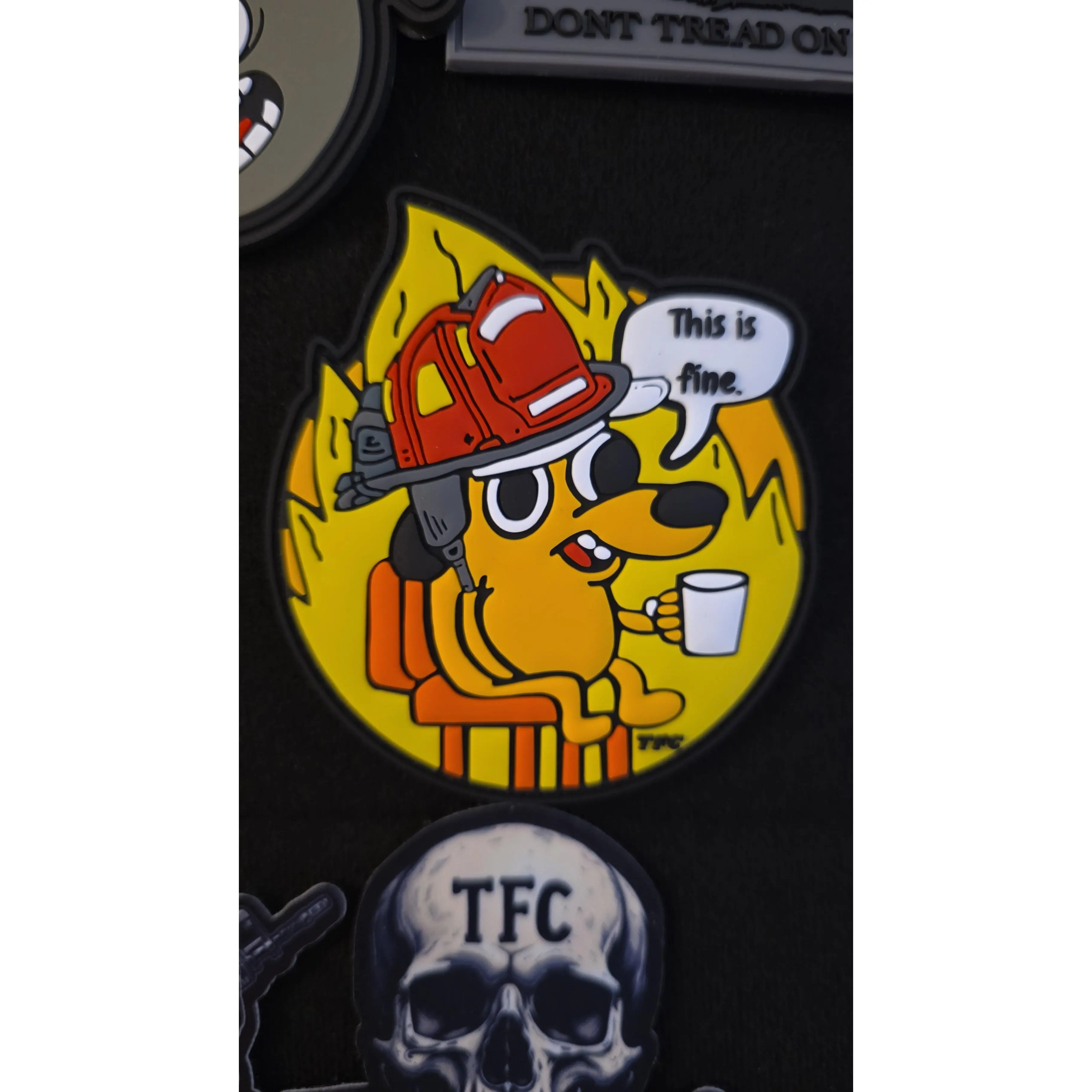 This Is Fine Firefighter Patch – Funny Firefighter Morale Patch | Hook & Loop | Perfect for Gear, Hats & Uniforms | TFC Tactical Humor Series