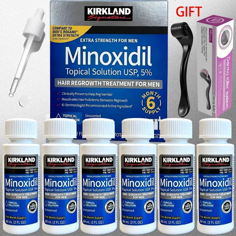 Kirkland Minoxidil 5% Extra Strength1, 3, 6, 12 Months Supply Men HairRegrowth (New Packaging) Hair CareComfort Serum.