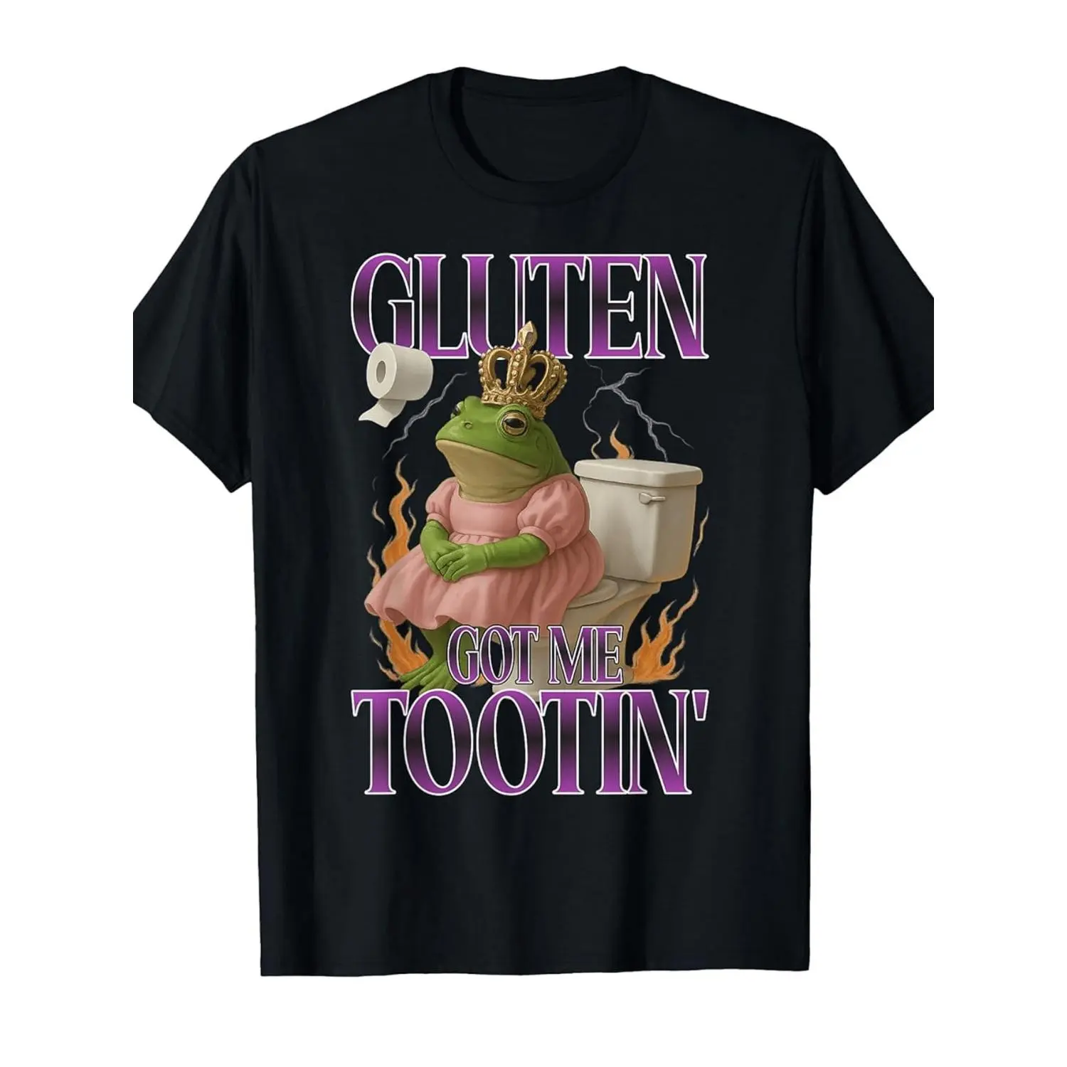 Humorous Gluten Themed Frog Meme Graphic T Shirt Perfect Casual Gift for Gluten Sensitivities Unisex Soft Cotton Comfortable Canadian Designed