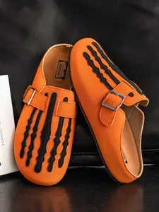 Men's Retro Fashion Footwear, 4-Season Comfortable Thick-Bottom Outdoor Slippers, Indoor Home Leisure Round-Toe Walking Slides, Casual Sport Shoes