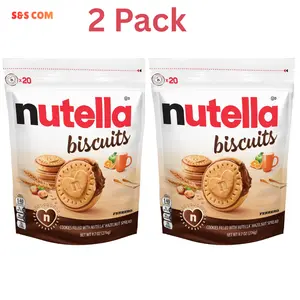 (2 Pack) Cookies Filled with Nutella Hazelnut Spread, Sweet Snack Pack, 9.7 oz